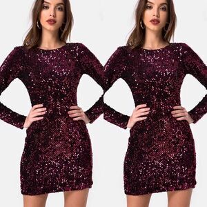 MOTEL ROCKS GABBY PLUNGE BACK DRESS